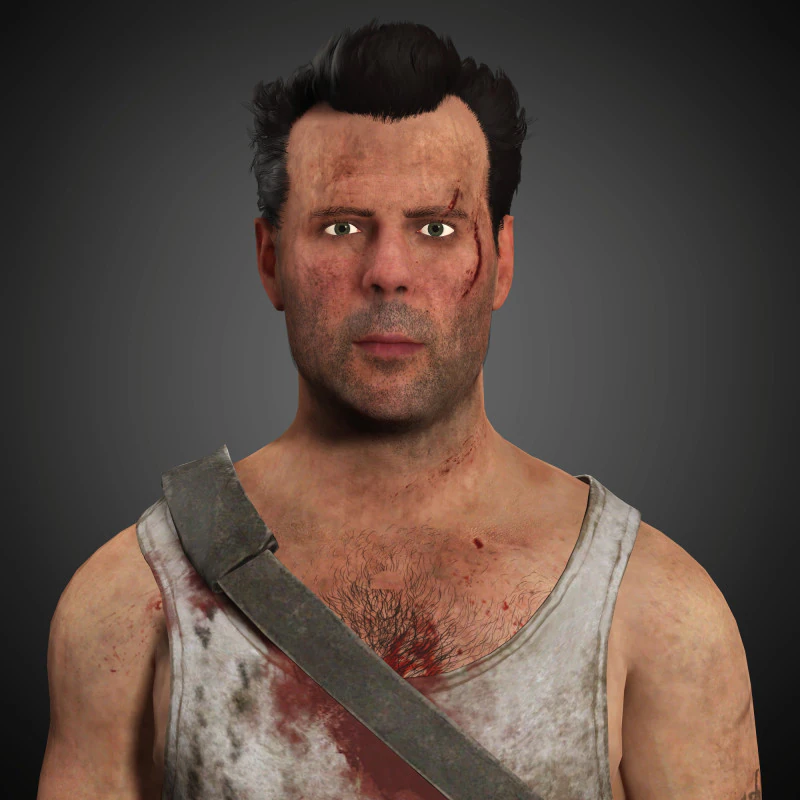 John McClane Character 3D Model .c4d .max .obj .3ds .fbx .stl .blend