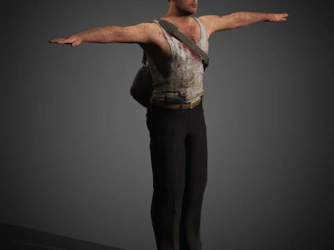 John McClane Character 3D Model
