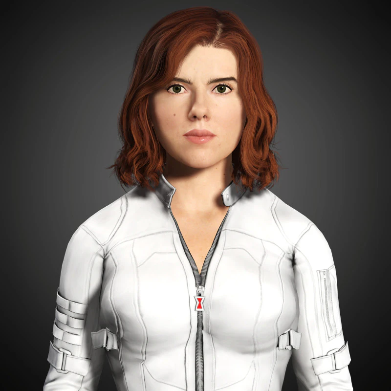 Black Widow Character 3D Model .c4d .max .obj .3ds .fbx .stl .blend 