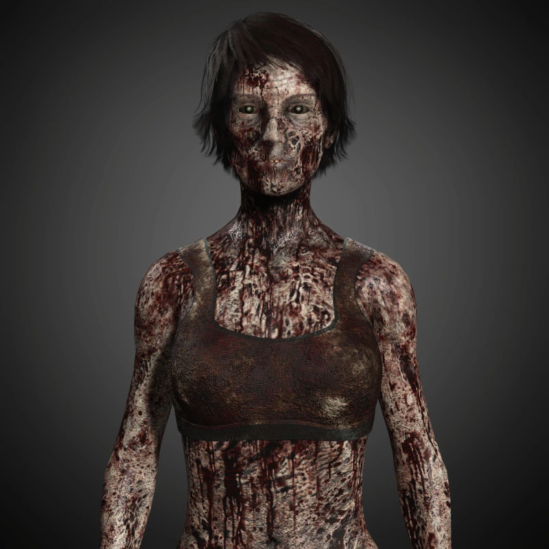Zombie Character 3D Model .c4d .max .obj .3ds .fbx .stl .blend 