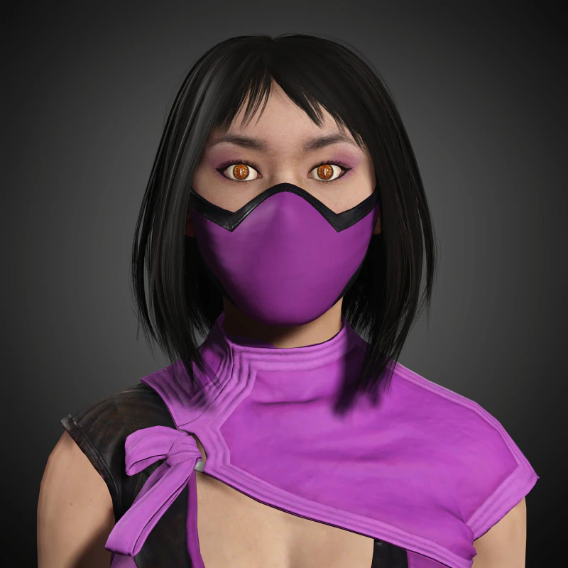 Mileena Character 3D Model .c4d .max .obj .3ds .fbx .stl .blend