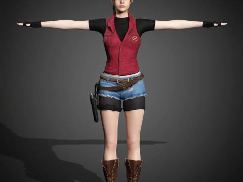 Claire Redfield Character 3D Model