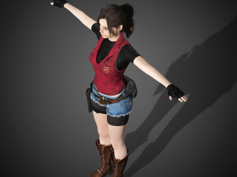 Claire Redfield Character 3D Model