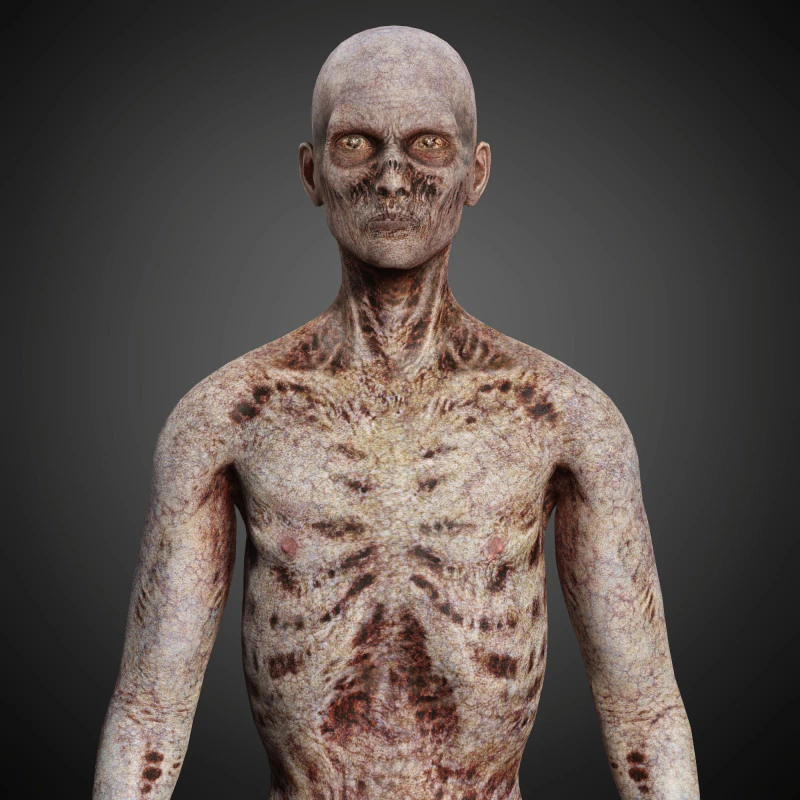 Zombie Character 3D Model .c4d .max .obj .3ds .fbx .stl .blend 