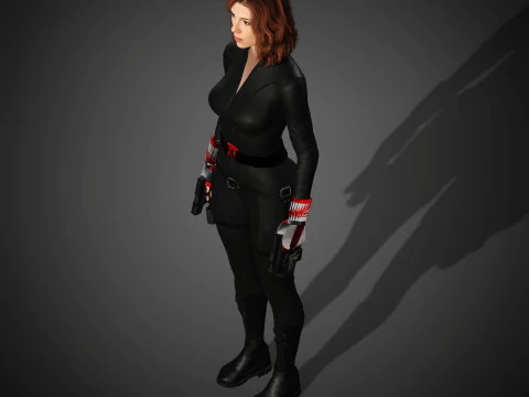 Black Widow Character 3D Model