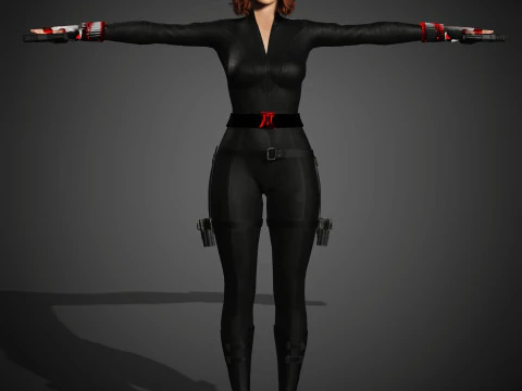 Black Widow Character 3D Model