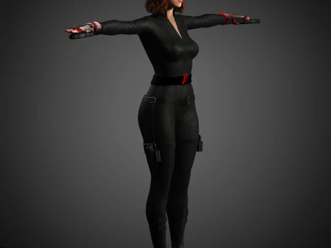 Black Widow Character 3D Model