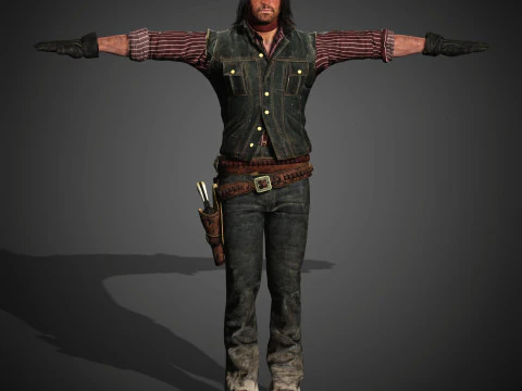 John Marston Character 3D Model