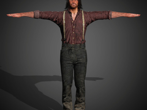 John Marston Character 3D Model