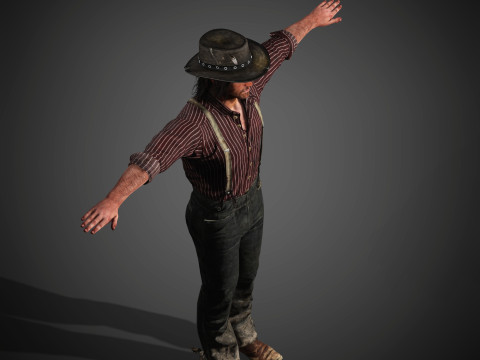 John Marston Character 3D Model