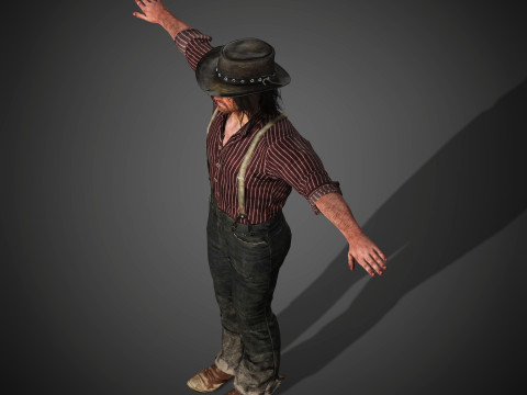 John Marston Character 3D Model