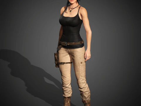 Lara Croft Character 3D Model