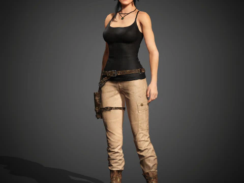 Lara Croft Character 3D Model