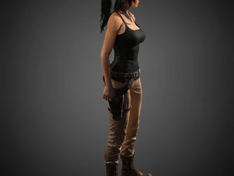 Lara Croft Character 3D Model