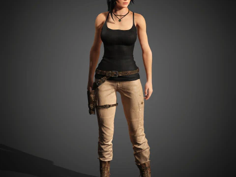 Lara Croft Character 3D Model