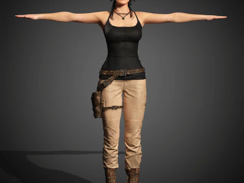 Lara Croft Character 3D Model
