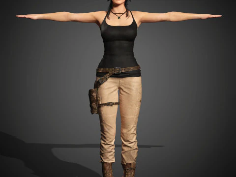 Lara Croft Character 3D Model