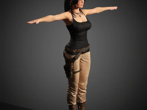 Lara Croft Character 3D Model