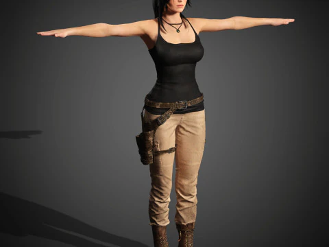 Lara Croft Character 3D Model