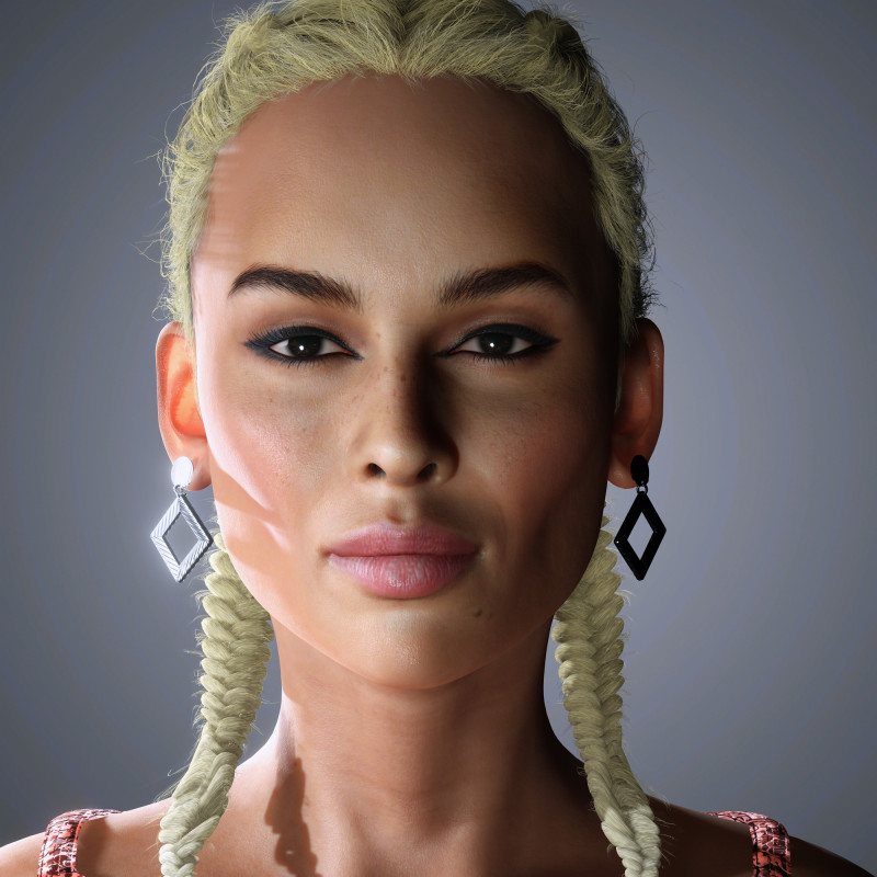 Zoe Kravitz Character Low-poly 3D Модель .c4d .max .obj .3ds .fbx .stl .blend