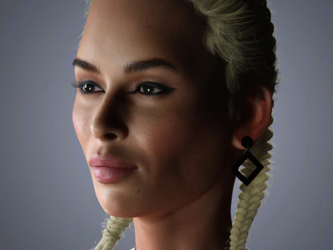Zoe Kravitz Character Low-poly 3D Model