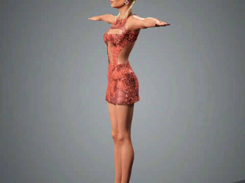 Zoe Kravitz Character Low-poly 3D Model