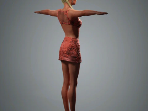 Zoe Kravitz Character Low-poly 3D Model