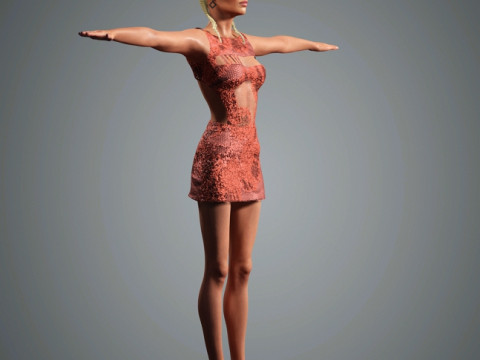 Zoe Kravitz Character Low-poly 3D Модель