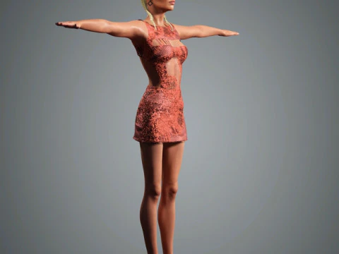 Zoe Kravitz Character Low-poly 3D Model