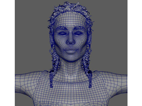 Zoe Kravitz Character Low-poly 3D Модель