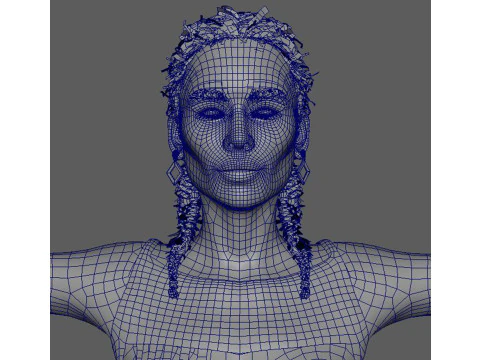 Zoe Kravitz Character Low-poly 3D Model