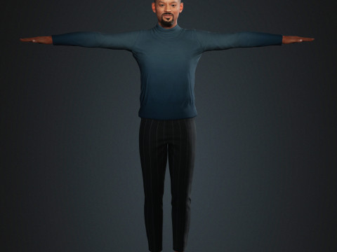 Will smith low-poly Low-poly Modello 3D