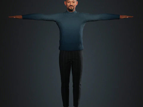 Will smith low-poly Low-poly 3D Model