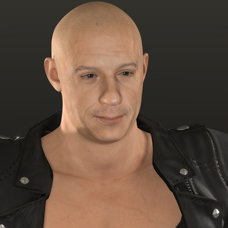 Vin Diesel Low poly - Hyper Realistic 3D Model .c4d .max .obj .3ds .fbx .stl .blend