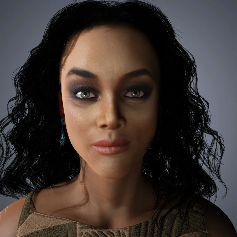 Tyra Banks Character Low-poly 3D Model .c4d .max .obj .3ds .fbx .stl .blend 