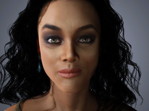 Tyra Banks Character Low-poly Model 3D