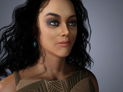 Tyra Banks Character Low-poly 3D Model