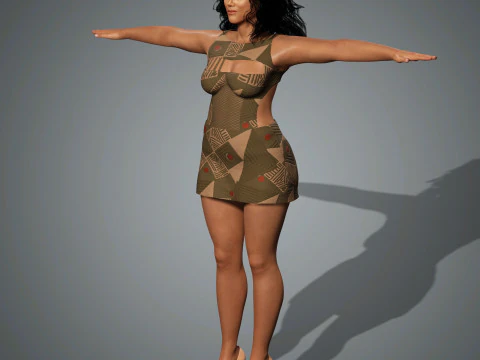 Tyra Banks Character Low-poly 3D Model