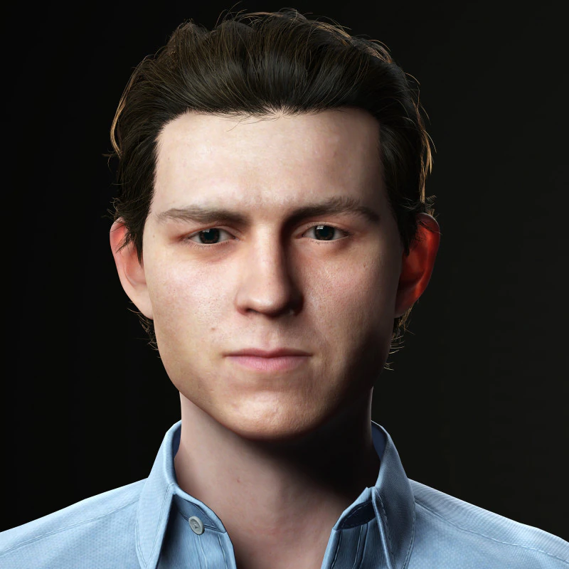 Tom Holland Character Low-poly 3D Model .c4d .max .obj .3ds .fbx .stl .blend