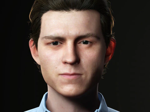 Tom Holland Charakter Low-Poly 3D Modell