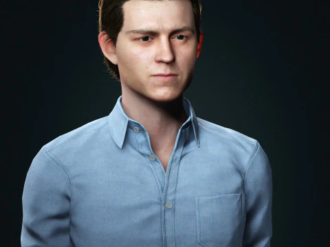 Tom Holland Character Low-poly 3D Model