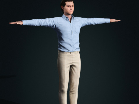 Tom Holland Character Low-poly 3Dモデル