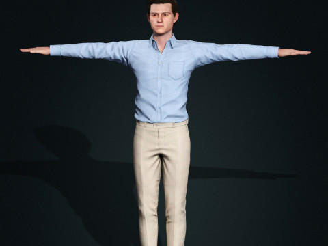 Tom Holland Character Low-poly 3Dモデル