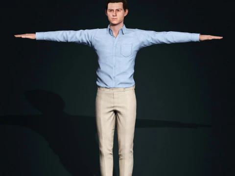 Tom Holland Character Low-poly 3D Model