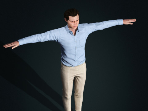 Tom Holland Character Low-poly 3Dモデル
