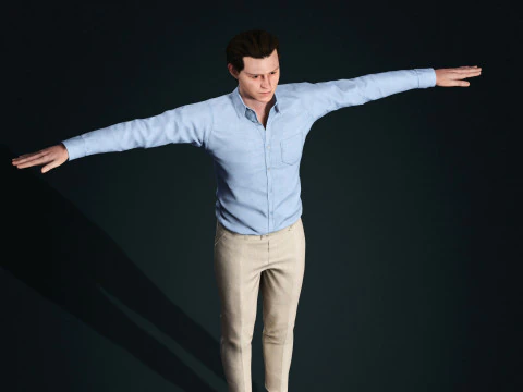 Tom Holland Character Low-poly 3D Model
