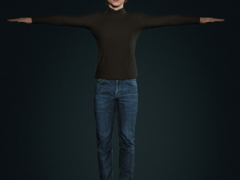 Timothee-Chalamet low-poly 3D 모델