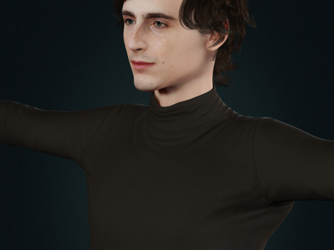 Timothee-Chalamet low-poly 3D 모델