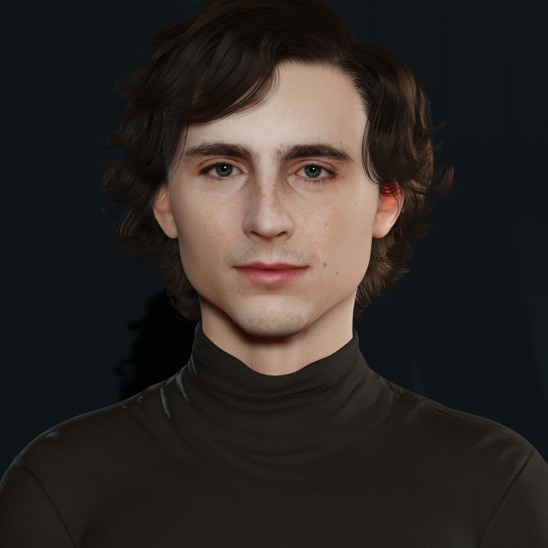 Timothee-Chalamet low-poly 3D 모델 .c4d .max .obj .3ds .fbx .stl .blend 