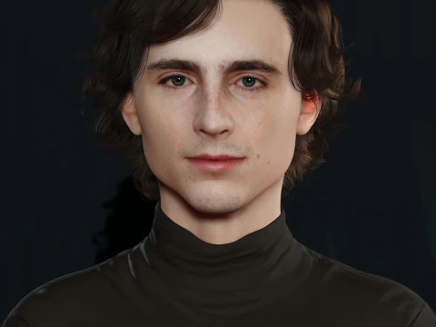 Timothee-Chalamet Low-Poly 3D Modell